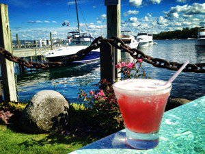 Enjoy a refreshing beverage while overlooking Little Traverse Bay from Stafford’s Pier restaurant.