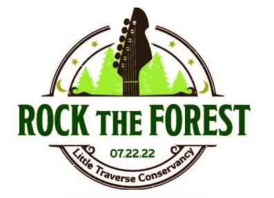 Rock the forest logo - guitar handle and pine trees