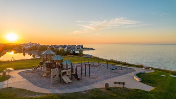 East Park playground at sunset in Bay Harbor