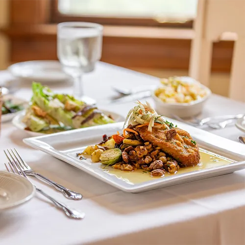A plate of food at a restaurant