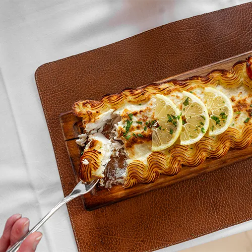 A plate of food at a restaurant