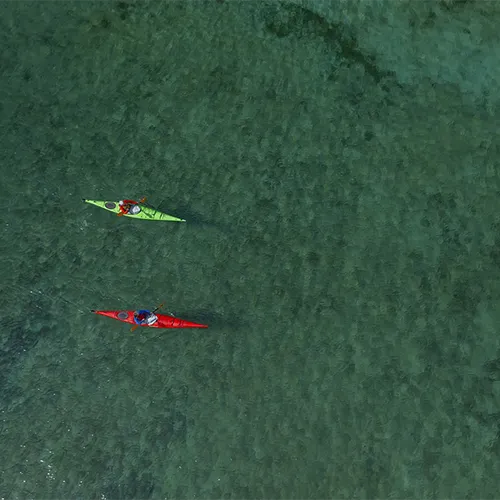 Two people kayaking