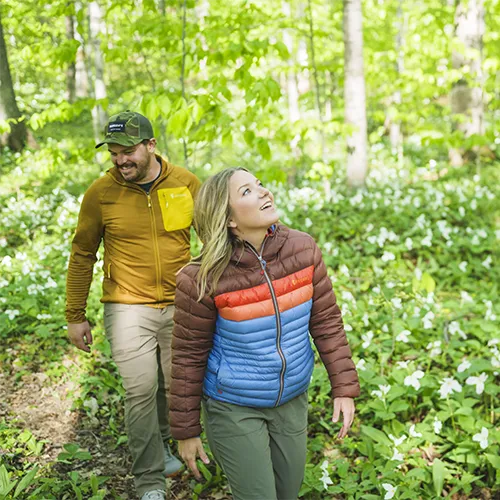 Two people hiking