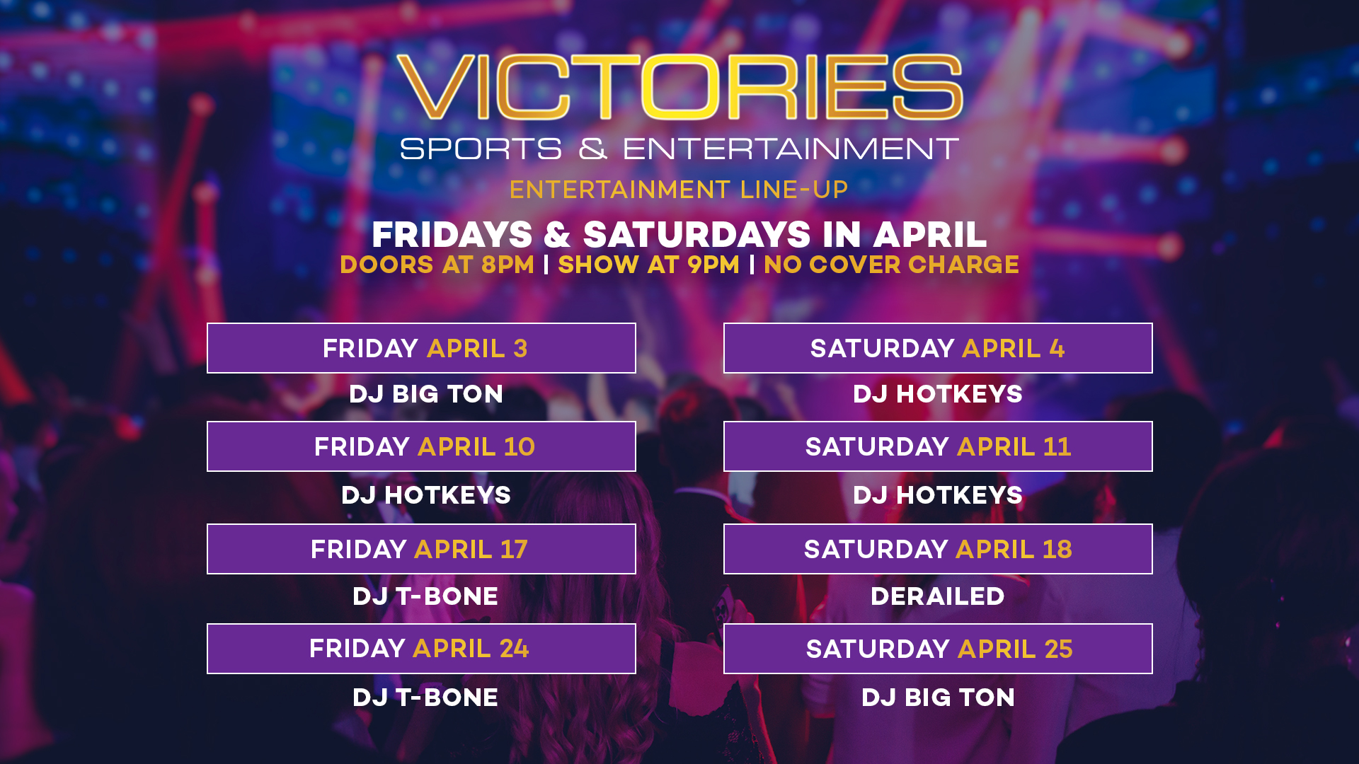 Live DJ at Victories | Fridays & Saturdays
