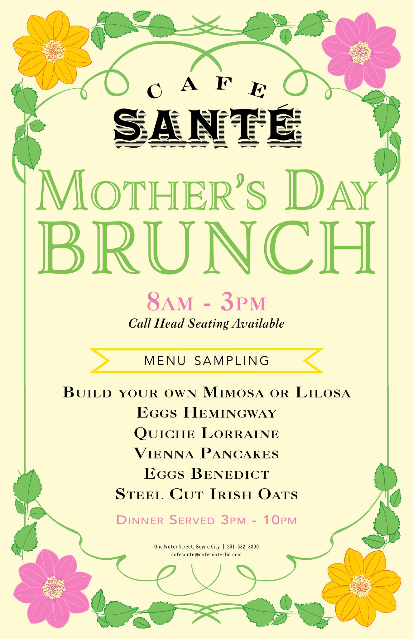 Cafe Sante Mother’s Day Brunch 2026