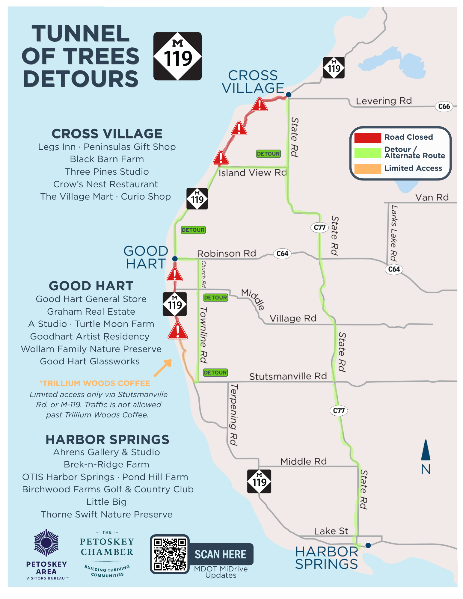 Tunnel of Trees Map Detours 9-3